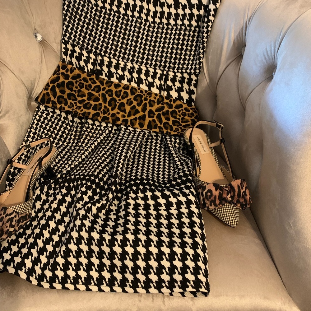 Antonio Melani style Galorie color hounds tooth, with a leopard bow. - Picture 13 of 13